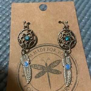 Dreamcatcher feather earrings